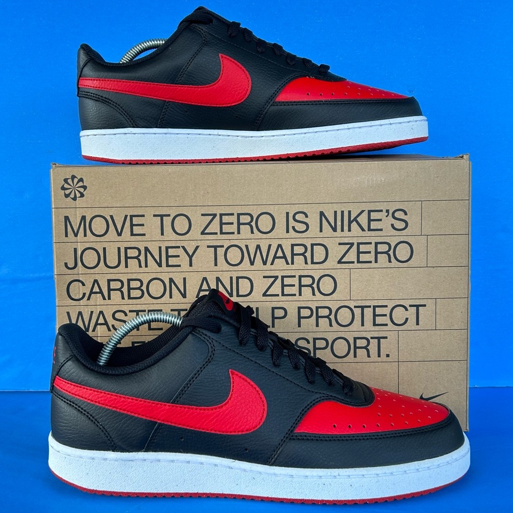 New Nike Men's Court Vision Lo NN Black-University Red-White Size 13